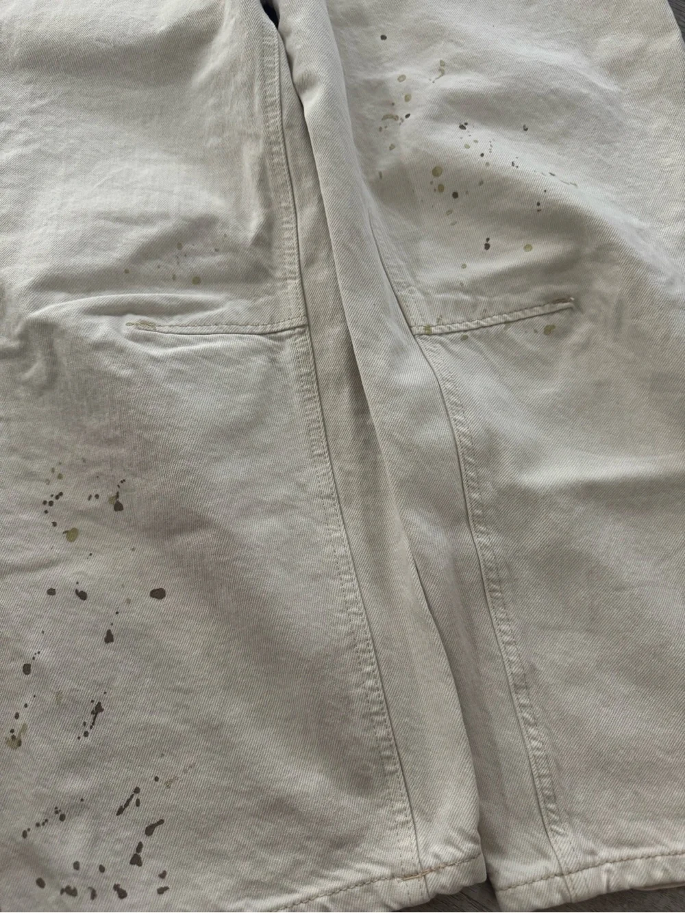Women's Free People Cream Denim We The Free Moxie Pull-On Barrel Jeans Size 29
